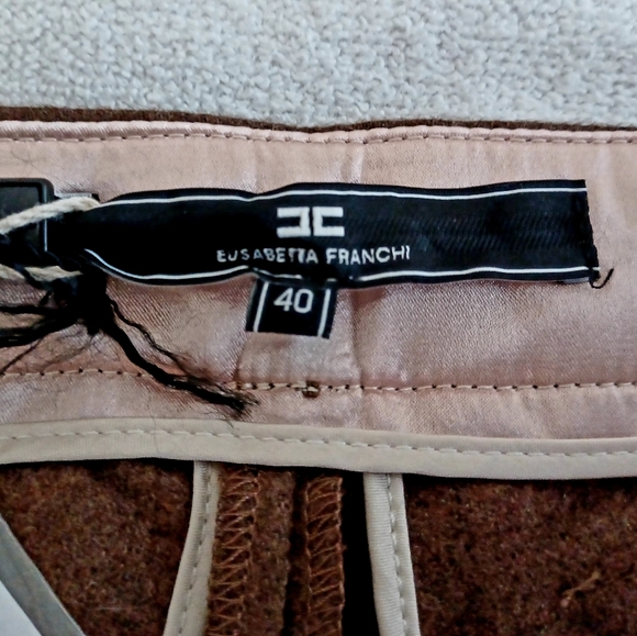 NWT ELISABETTA FRANCHI WOOL PANTS, size 40 - Picture 9 of 16